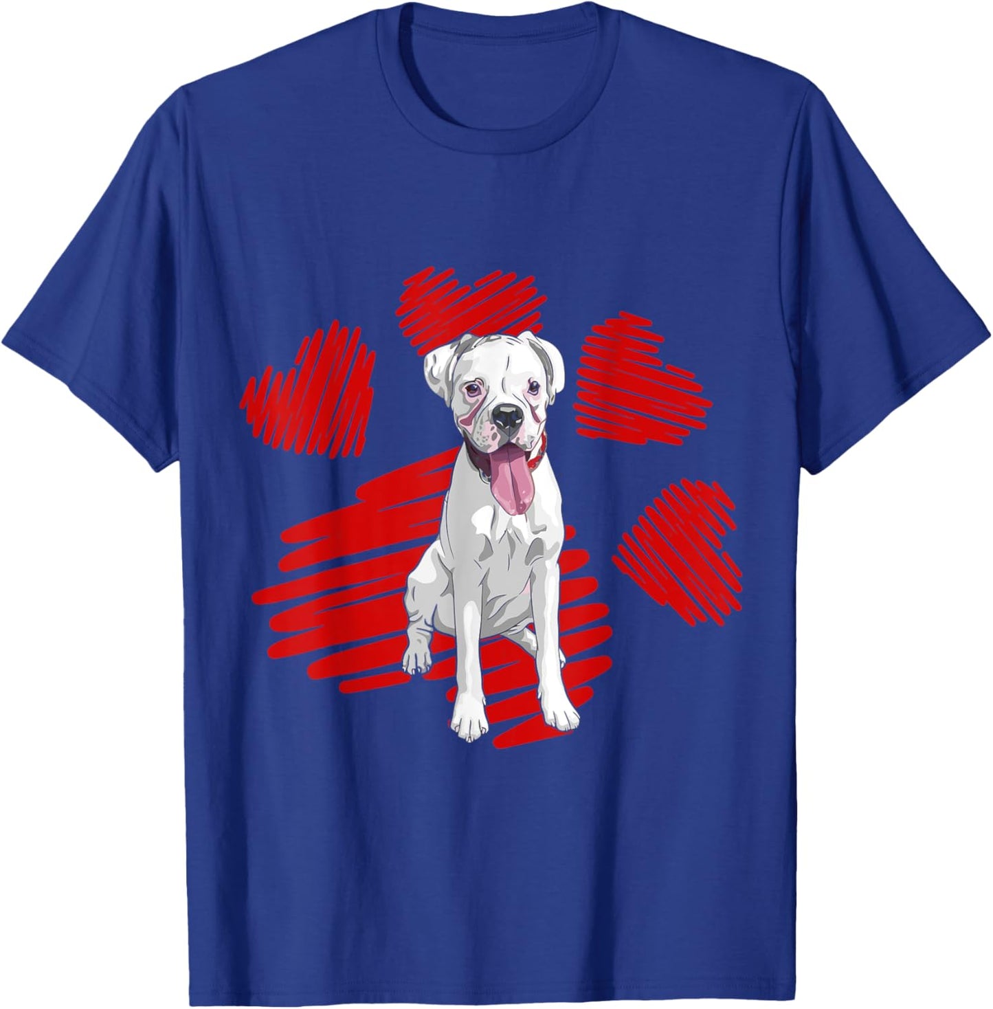 I Love My White Boxer Dog Paw Heart Valentines Day Men Women T-Shirt - T-Shirt | Royal