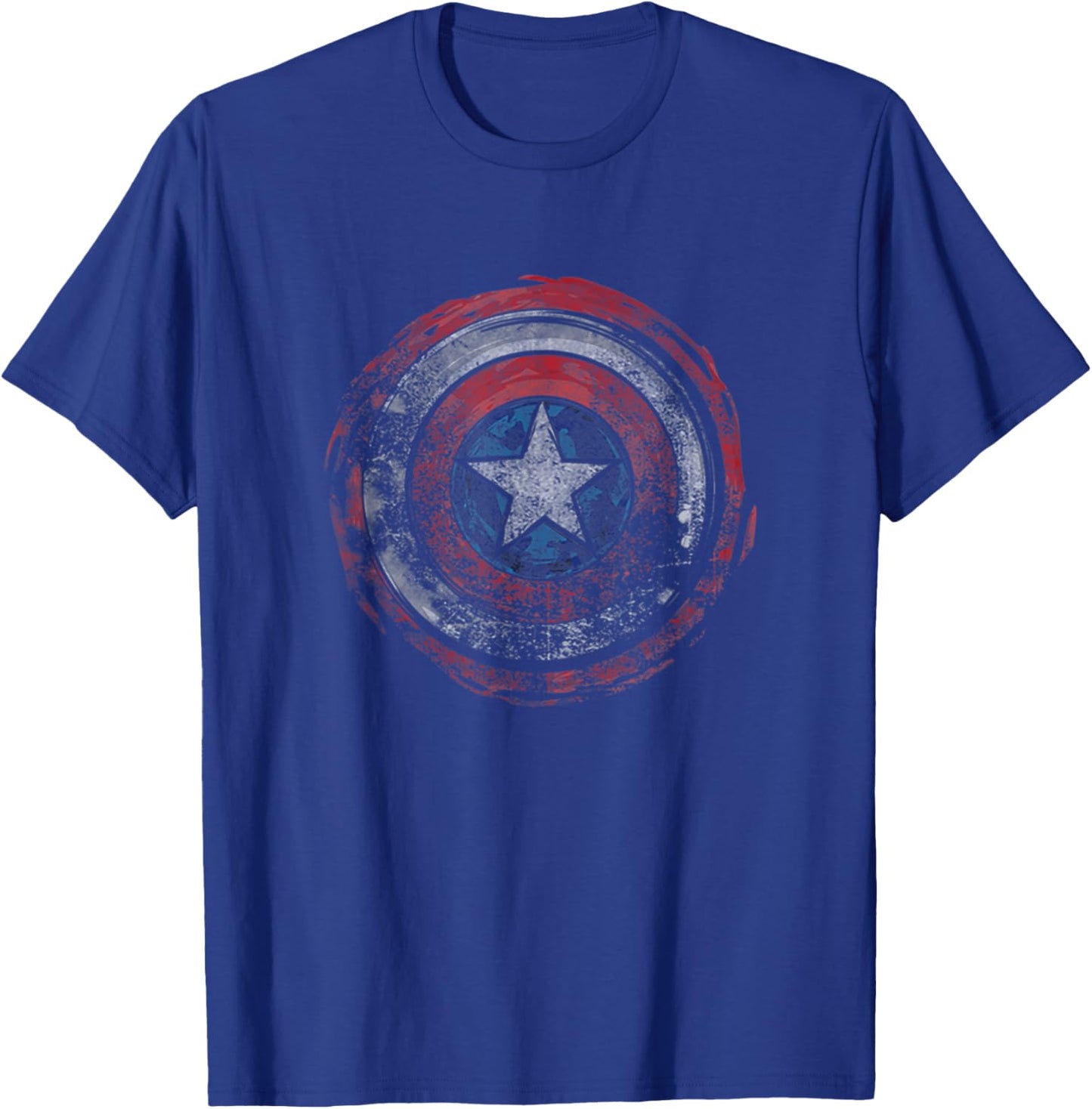 Marvel Comics Distressed Painted Captain America Shield T-Shirt - T-Shirt | Royal