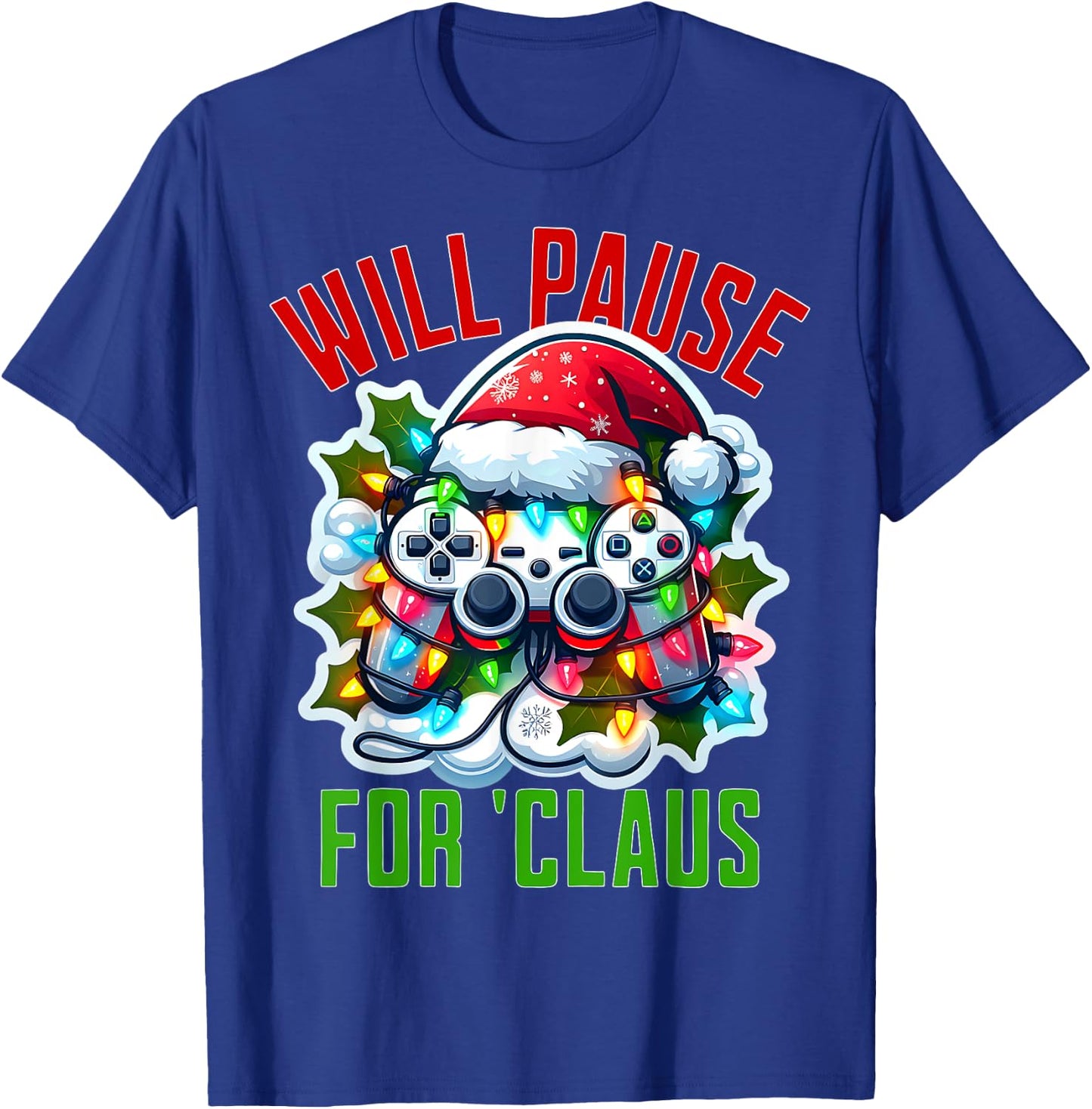 Funny Gamer Christmas Boys Teens Gaming Xmas Kids Video Game T-Shirt - T-Shirt | Royal