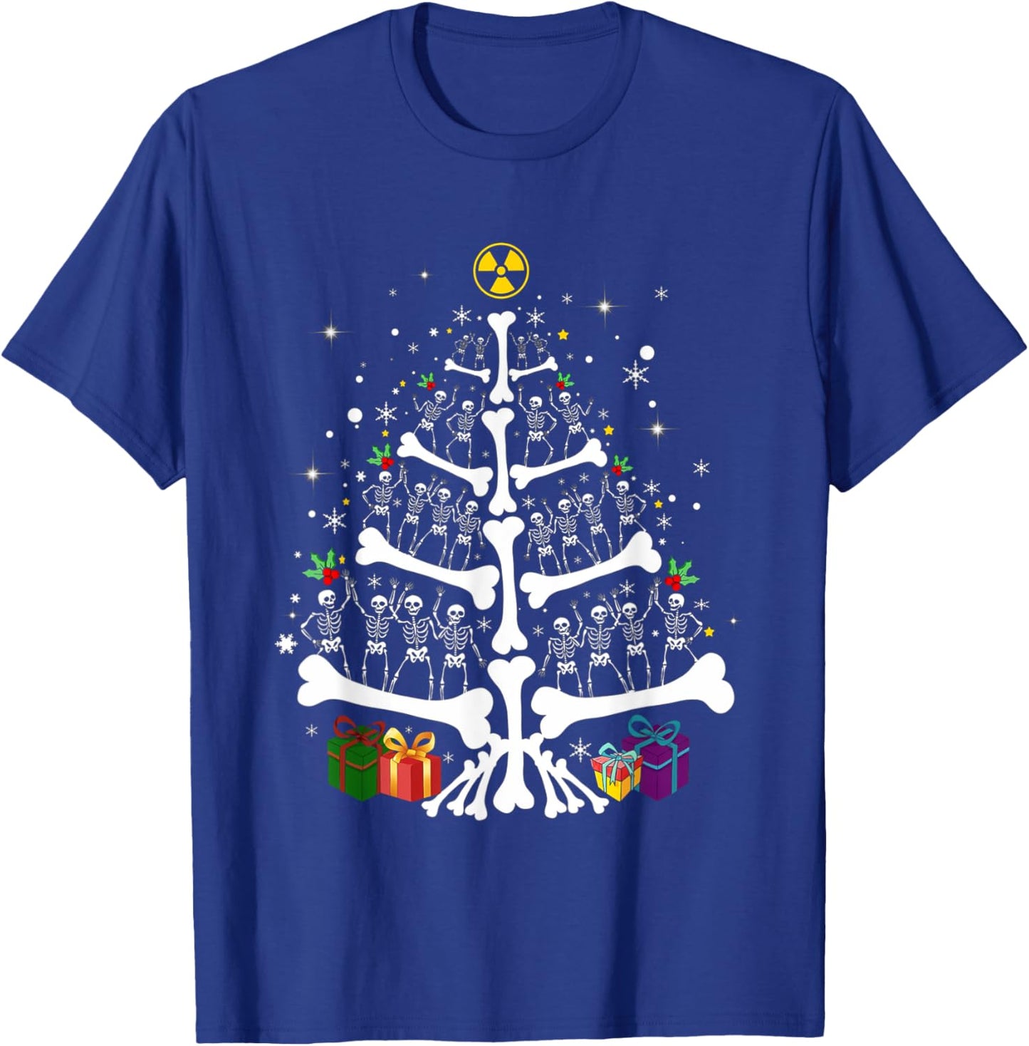 Women Radiology Skeleton Christmas Tree Xray Tech Team T-Shirt - T-Shirt | Royal