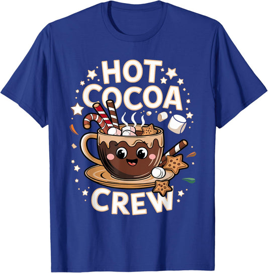 Hot Cocoa Crew Cozy Winter Holiday Team Xmas Matching T-Shirt - T-Shirt | Royal