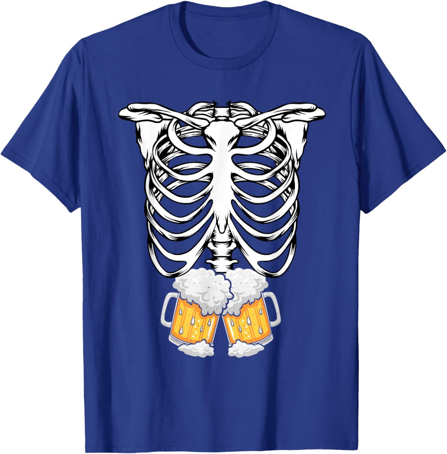Skeleton Pregnancy Belly Of Beer X-ray Halloween Costume T-Shirt - T-Shirt | Royal