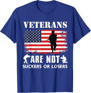 Veterans Are Not Suckers Or Losers T-Shirt - T-Shirt | Royal