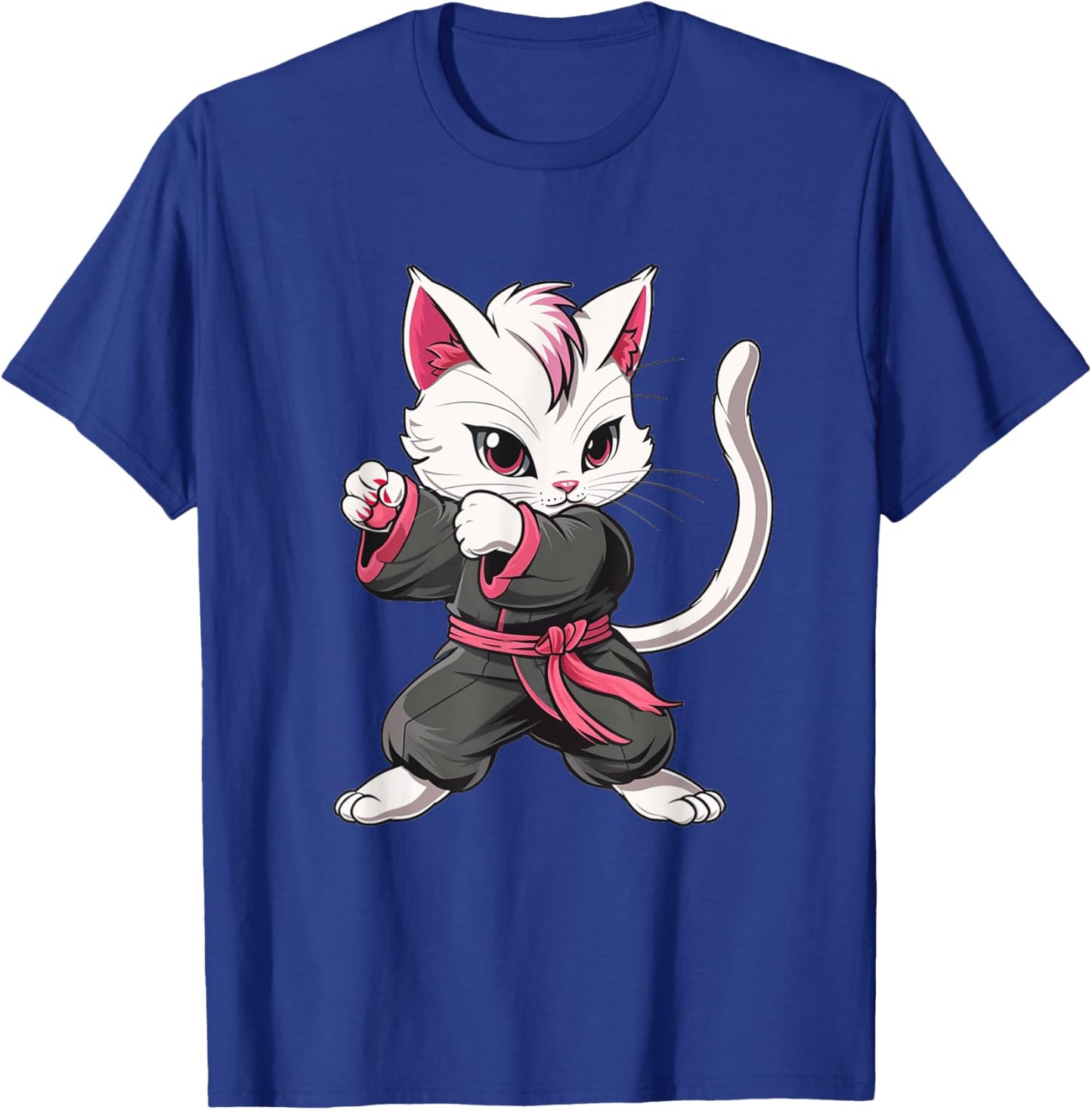 Karate Taekwondo Funny Cat Jiu Jitsu Women Girls MMA T-Shirt - T-Shirt | Royal