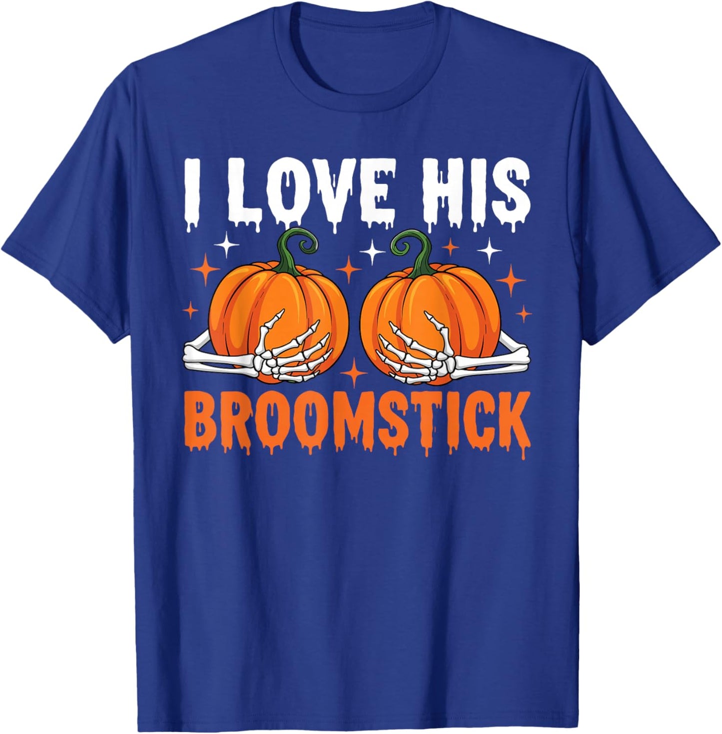 I Love His Broomstick Couple Matching Halloween Costumes T-Shirt - T-Shirt | Royal