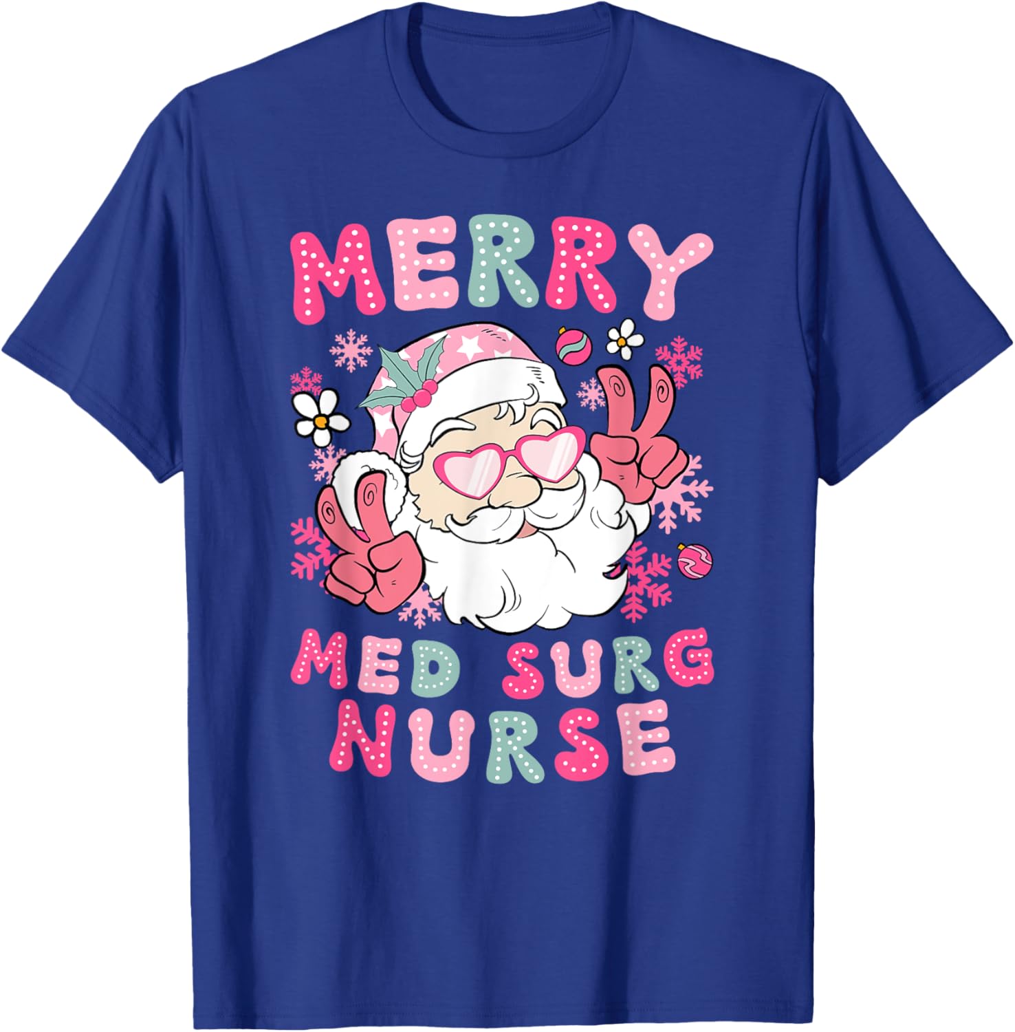 Merry Med Surg Nurse Christmas Medical-Surgical Nurse Xmas T-Shirt - T-Shirt | Royal
