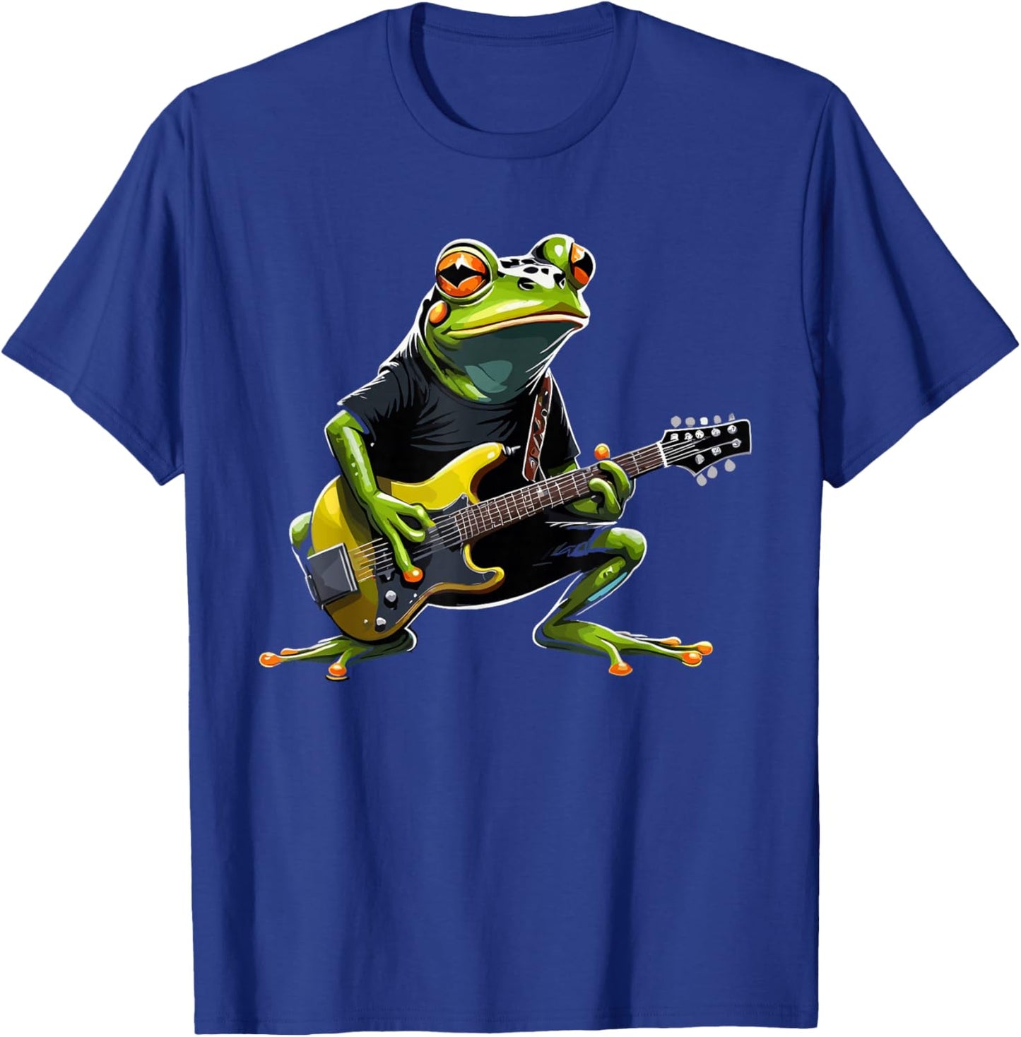 Frog playing Electric Guitar, Frog Guitarist T-Shirt - T-Shirt | Royal
