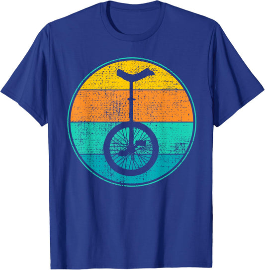 Unicycle Vintage Retro 70s Graphic Design Gift T-Shirt - T-Shirt | Royal