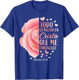 Christian Gifts Women Spanish Bible Verse Sayings Religious T-Shirt - T-Shirt | Royal