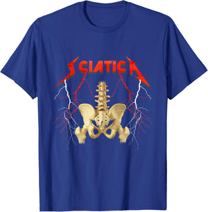 Sciatica Skeleton Nerve Rock Musician Humor T-Shirt - T-Shirt | Royal