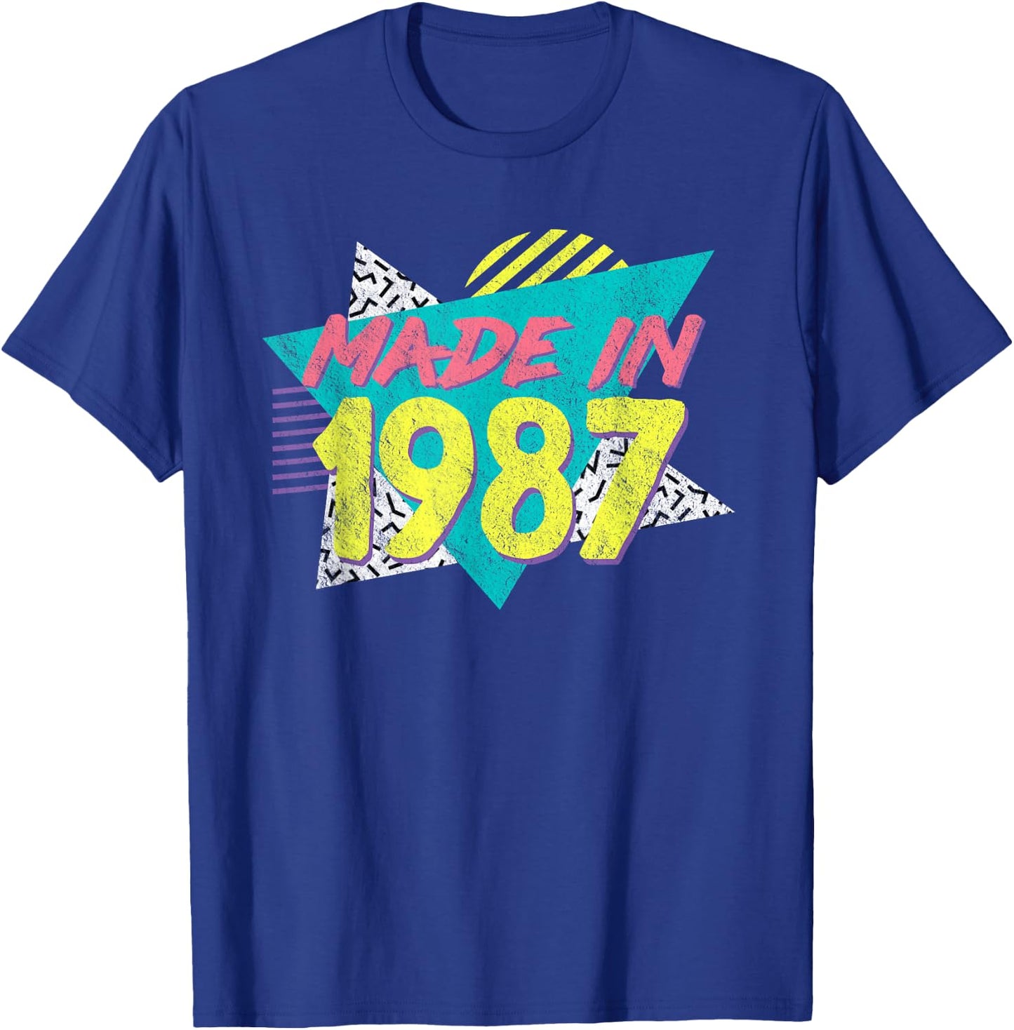 Made in 1987 Retro Vintage 38th Birthday T-Shirt - T-Shirt | Royal