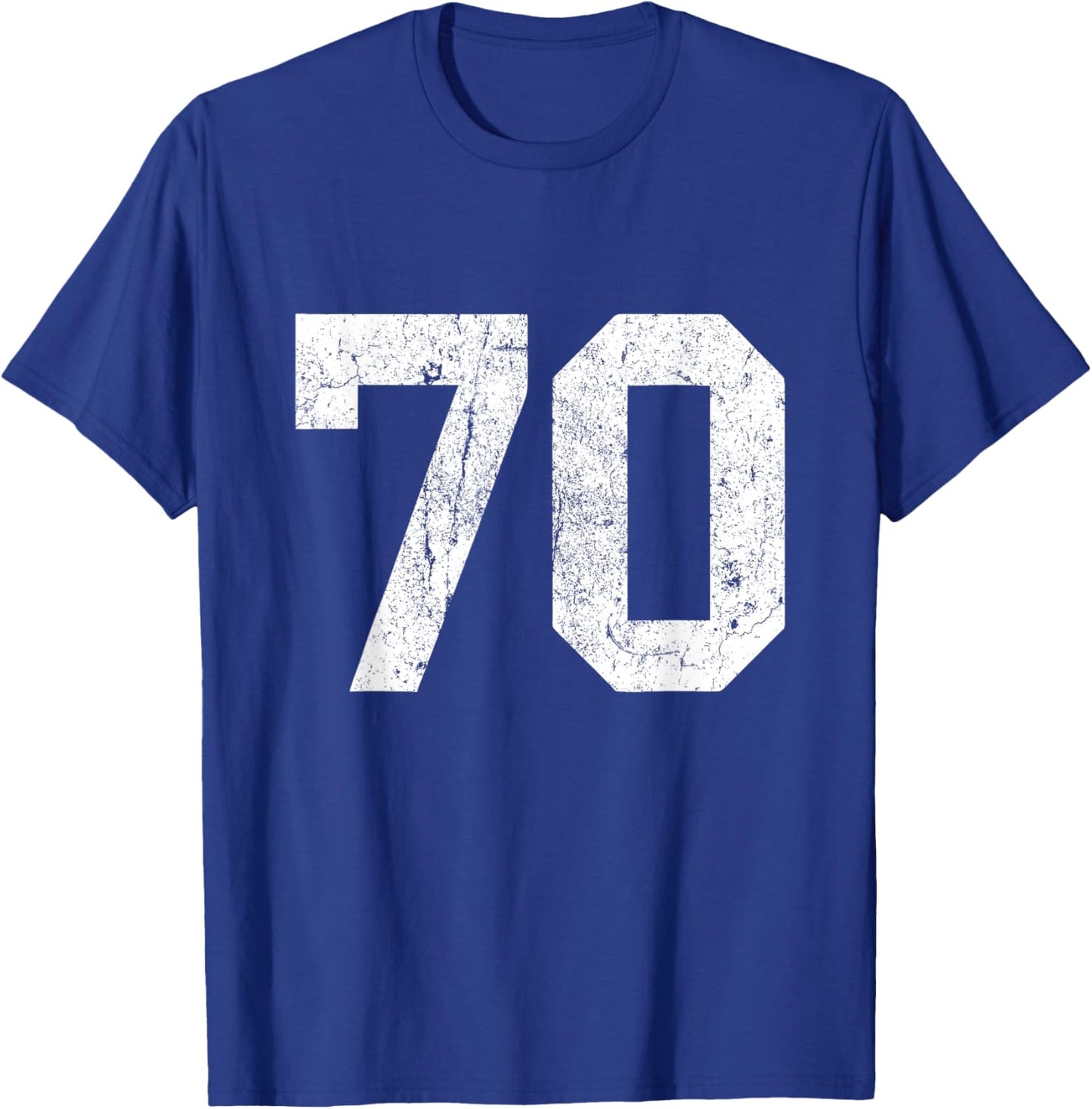 Jersey Uniform Number #70 Athletic Style Sports Graphic T-Shirt - T-Shirt | Royal
