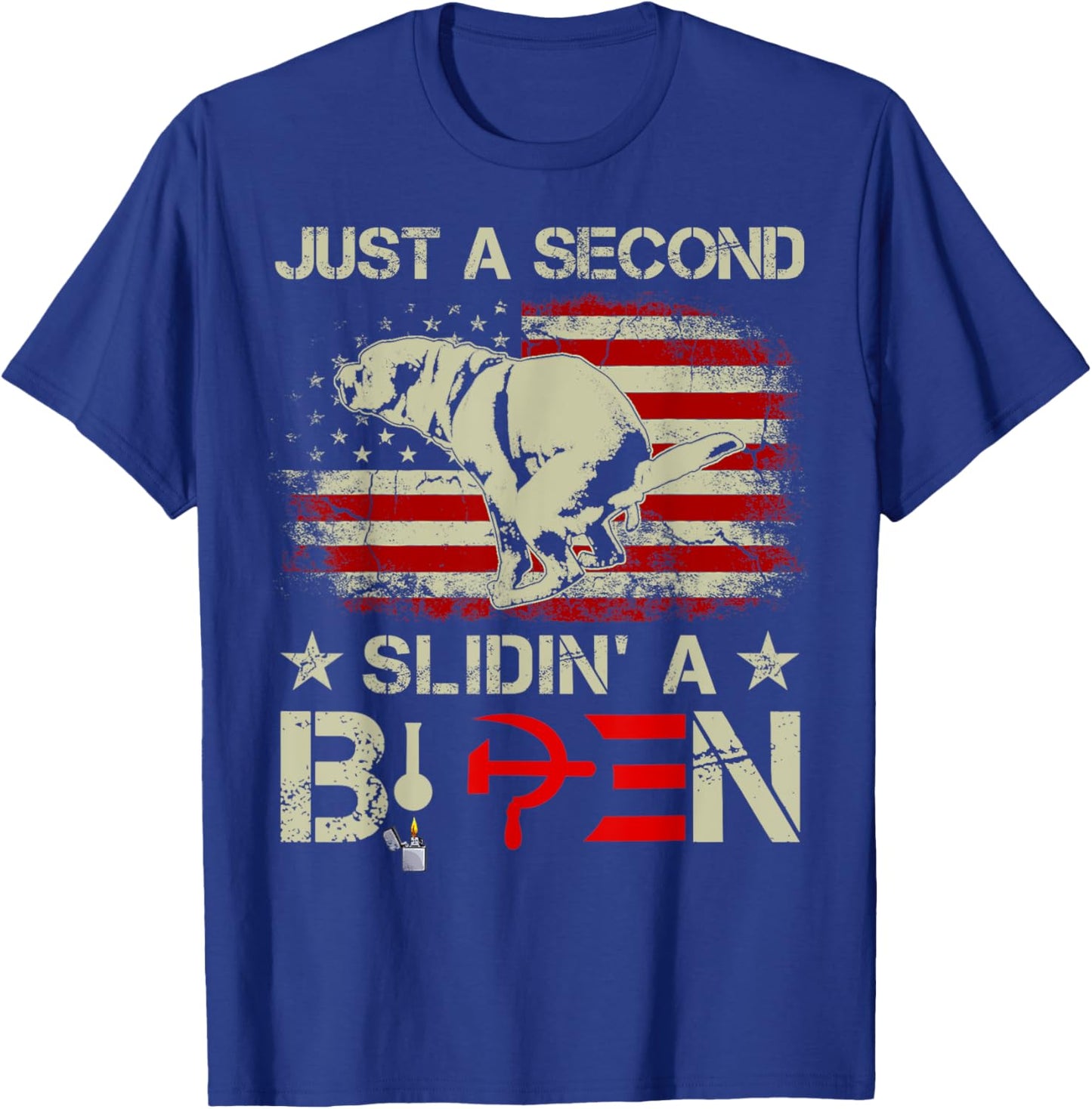 Just A Second Slidin' A Biden Funny Saying Biden President T-Shirt - T-Shirt | Royal