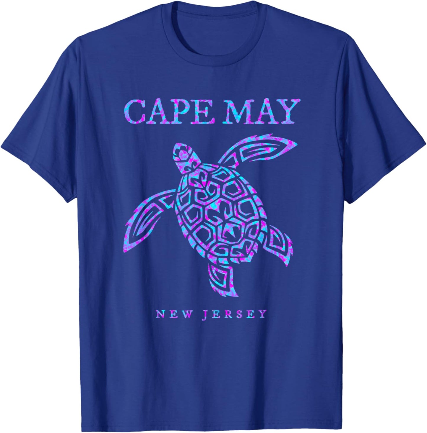Cape May New Jersey NJ Sea Turtle Beach Vacation T-Shirt - T-Shirt | Royal