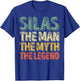 Silas The Man The Myth The Legend Shirt First Name Silas T-Shirt - T-Shirt | Royal