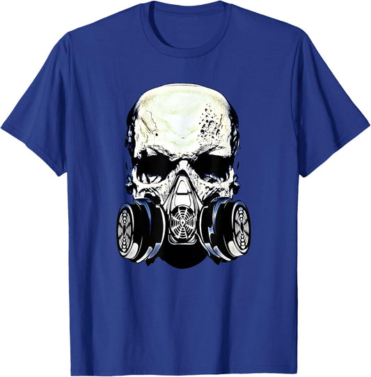 Skull Gas Mask Shirt Rock Music Skulls Masked Rockers Gift T-Shirt - T-Shirt | Royal
