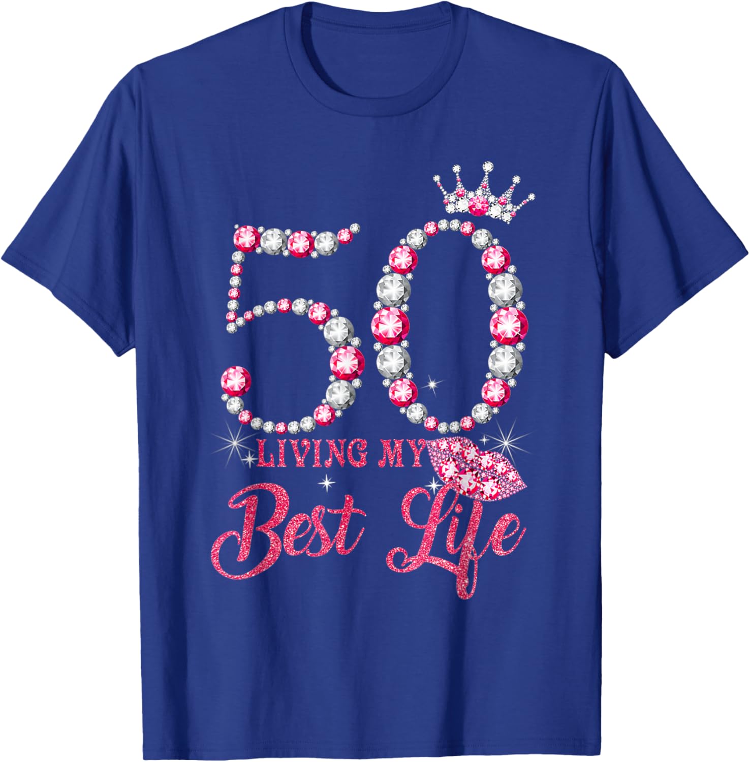 Living My Best Life 50 Years Old 50th Birthday Queen Women T-Shirt - T-Shirt | Royal