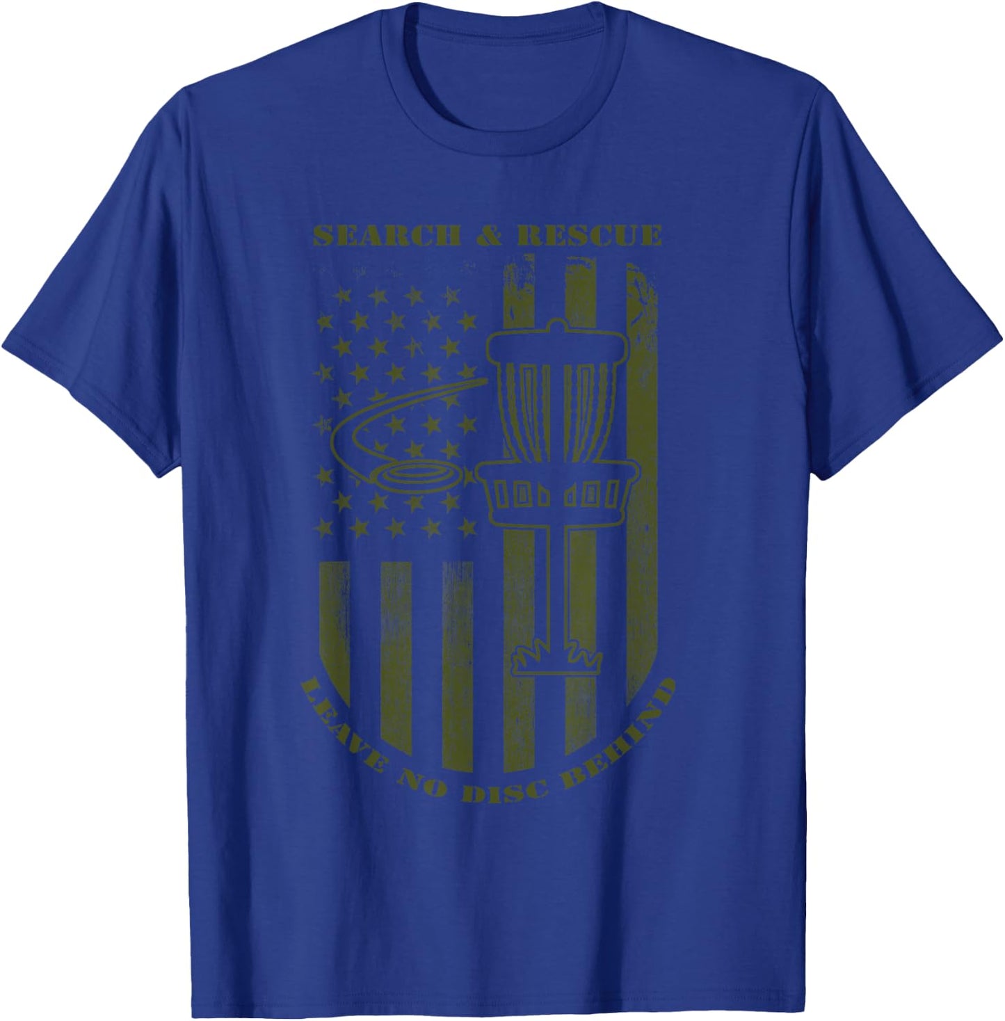 Disc Golf Search & Rescue Leave No Disc Behind Green T-Shirt - T-Shirt | Royal