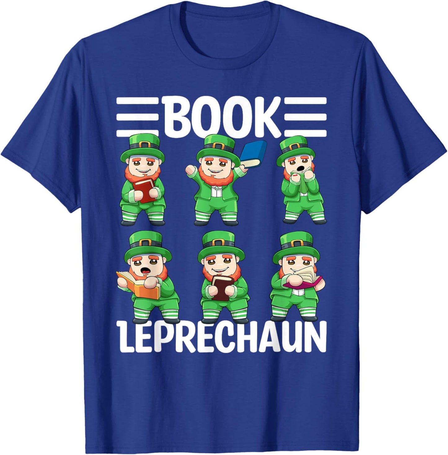 Book Leprechaun St. Patrick's Day Library Librarian Reading T-Shirt - T-Shirt | Royal