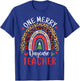 One Merry Daycare Teacher Funny Rainbow Christmas Teacher Men Women T-Shirt - T-Shirt | Royal