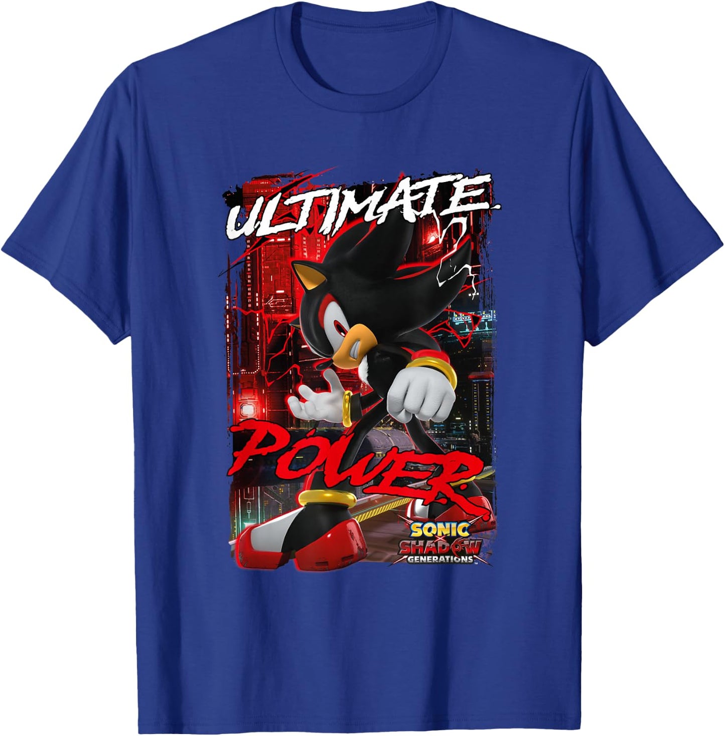 Sonic The Hedgehog Sonic X Shadow Generations Ultimate Power T-Shirt - T-Shirt | Royal