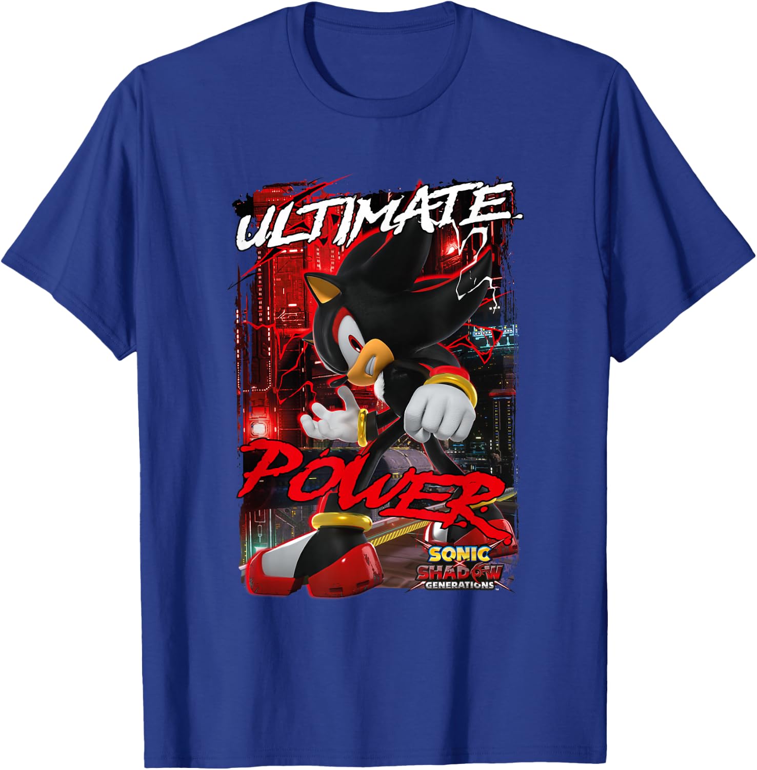 Sonic The Hedgehog Sonic X Shadow Generations Ultimate Power T-Shirt - T-Shirt | Royal