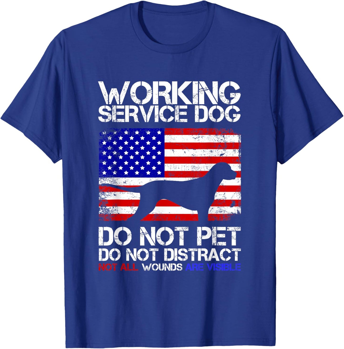 PTSD Veteran Dog Work Service Men T-Shirt - T-Shirt | Royal