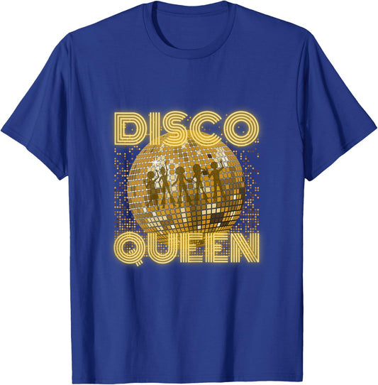 Disco Queen - 70's Disco Vintage Retro Seventies Costume T-Shirt - T-Shirt | Royal