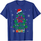 Paws Print Christmas Tree Dog or Cat with Santa Lights T-Shirt - T-Shirt | Royal