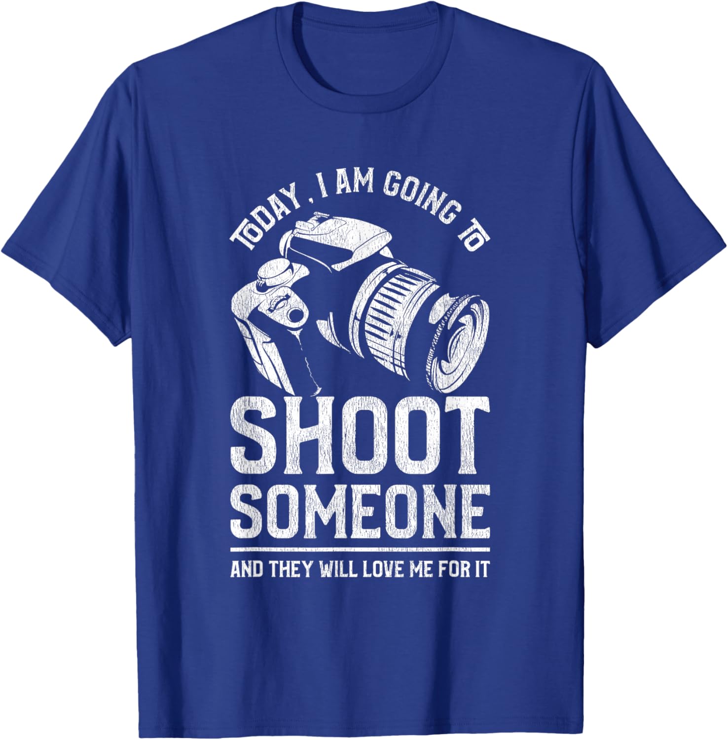 Funny Shoot Photography Camera Design for Photographers T-Shirt - T-Shirt | Royal