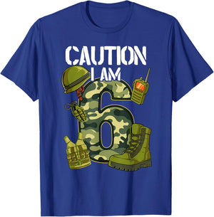 6th Birthday Army T-Shirt - T-Shirt | Royal