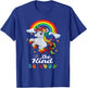 Be Kind Love ASL Teacher American Sign Language Girl Unicorn T-Shirt - T-Shirt | Royal