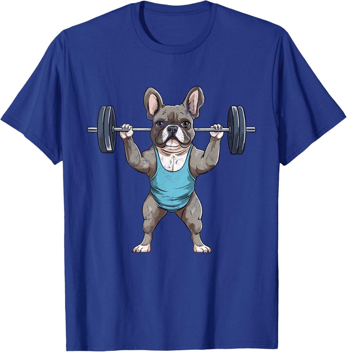 French Bulldog Weightlifting Frenchie Deadlift Fitness Gym Women Kids T-Shirt - T-Shirt | Royal