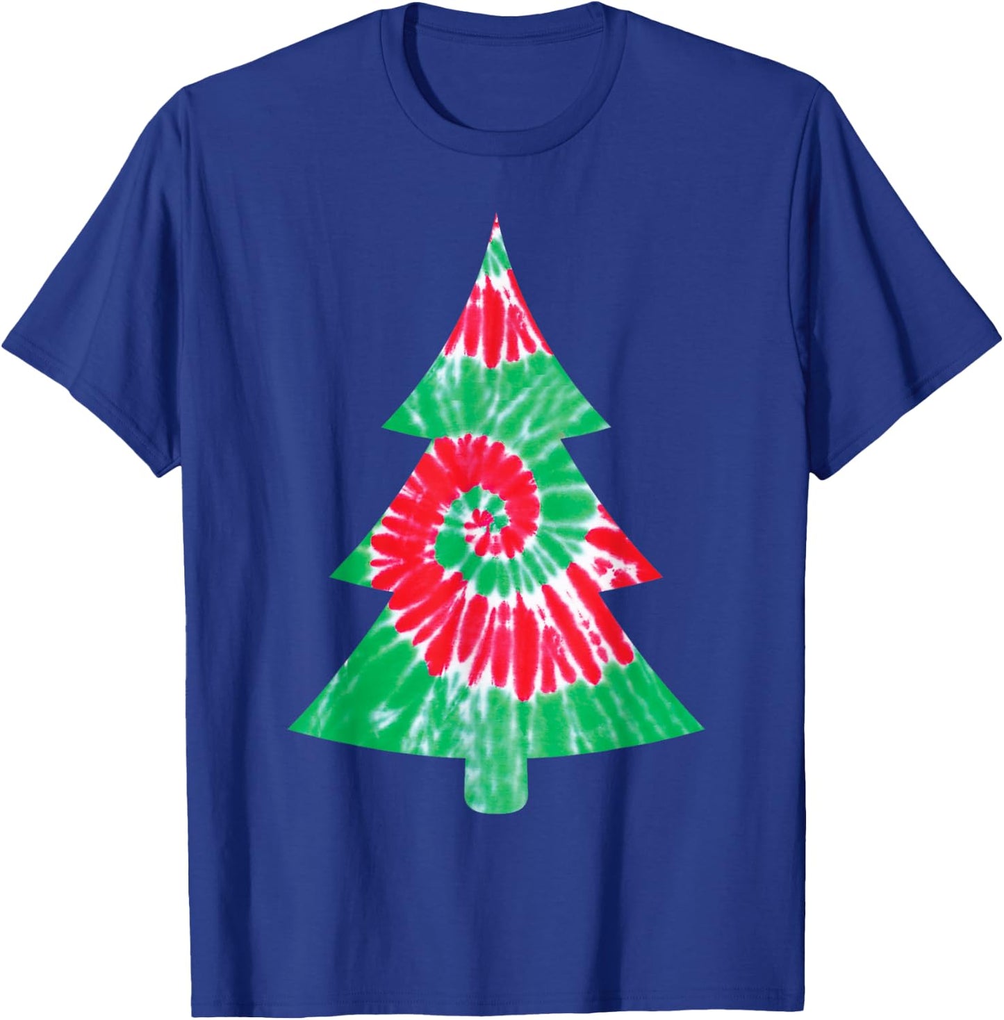 Groovy Christmas Tie Dye Tree T Shirt Tye Die Top T-Shirt - T-Shirt | Royal