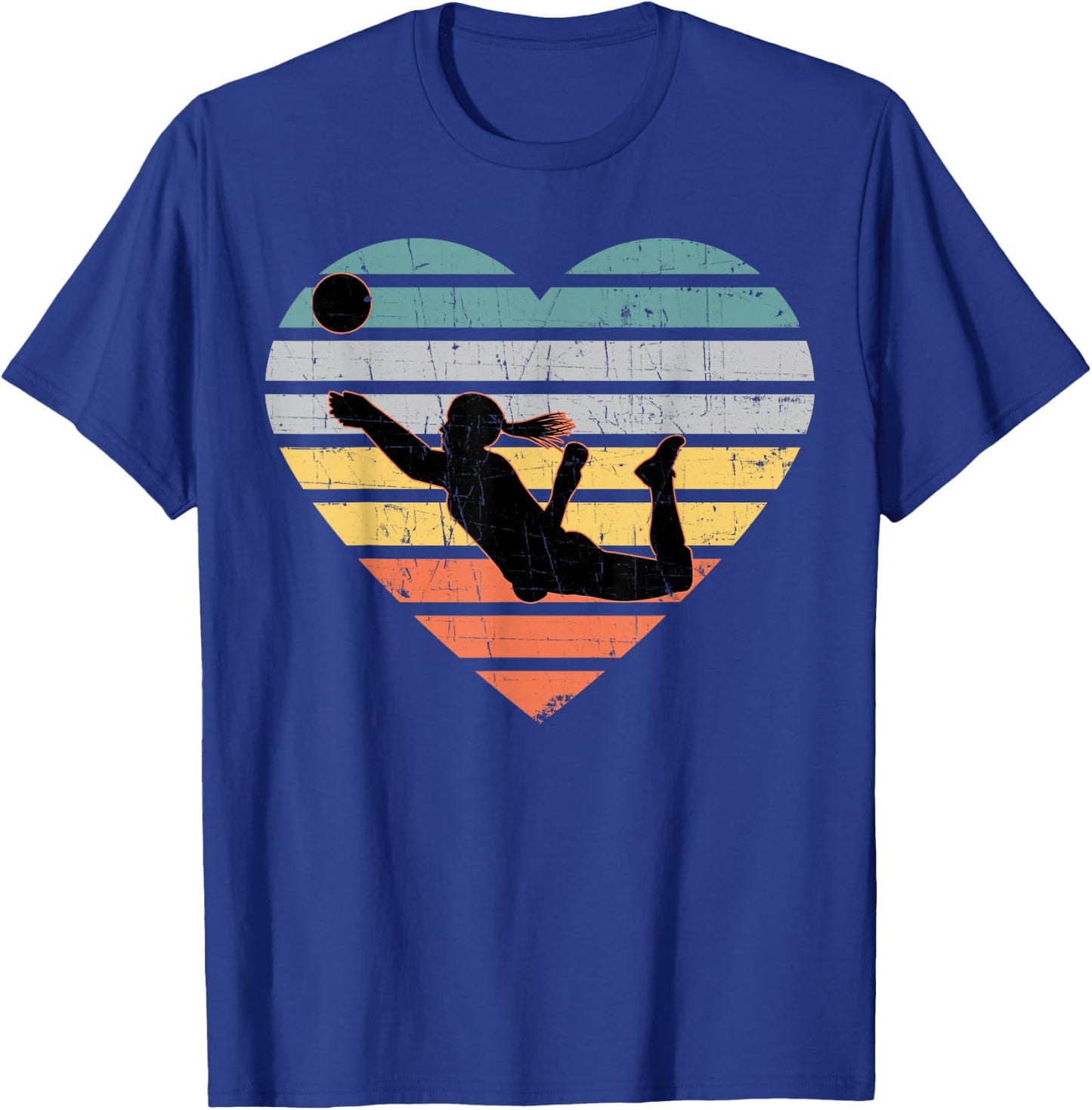 Volleyball Gifts for Teen Girls Retro Vintage Heart T-Shirt - T-Shirt | Royal