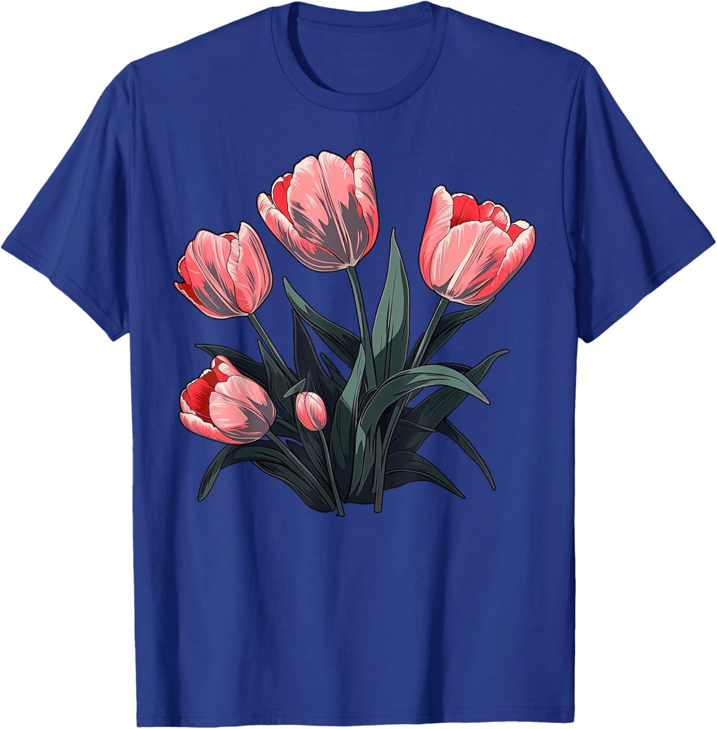 Vintage Tulip Flower on Tulip T-Shirt - T-Shirt | Royal