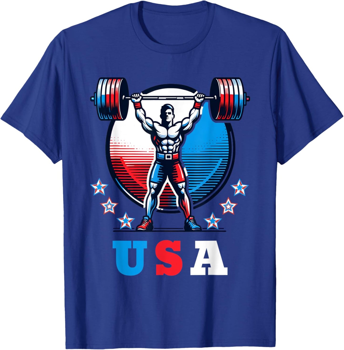 Weightlifting USA American Weight Lifting team T-Shirt - T-Shirt | Royal