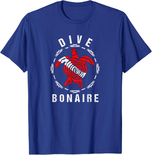 Dive Bonaire Vintage Tribal Turtle Gift T-Shirt - T-Shirt | Royal