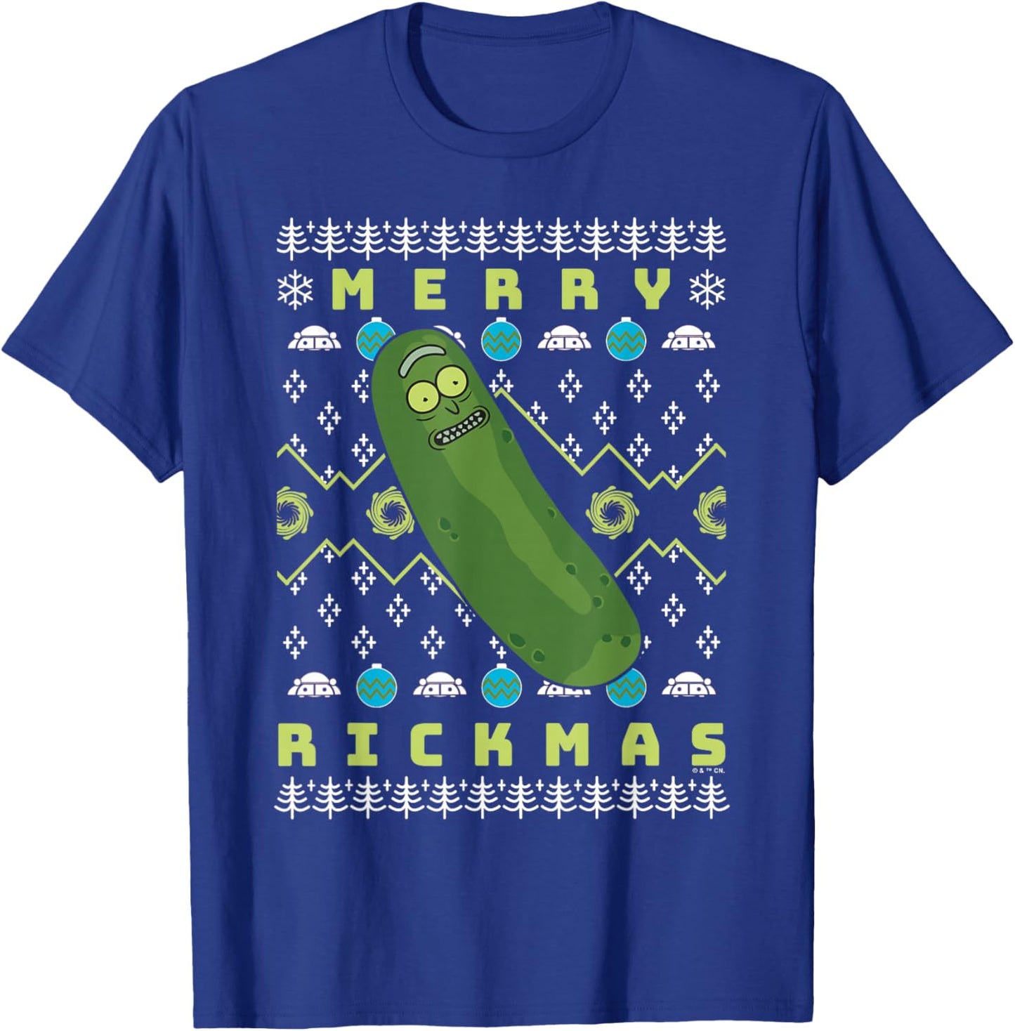 Rick and Morty Merry Pickle Rickmas Ugly Christmas T-Shirt - T-Shirt | Royal