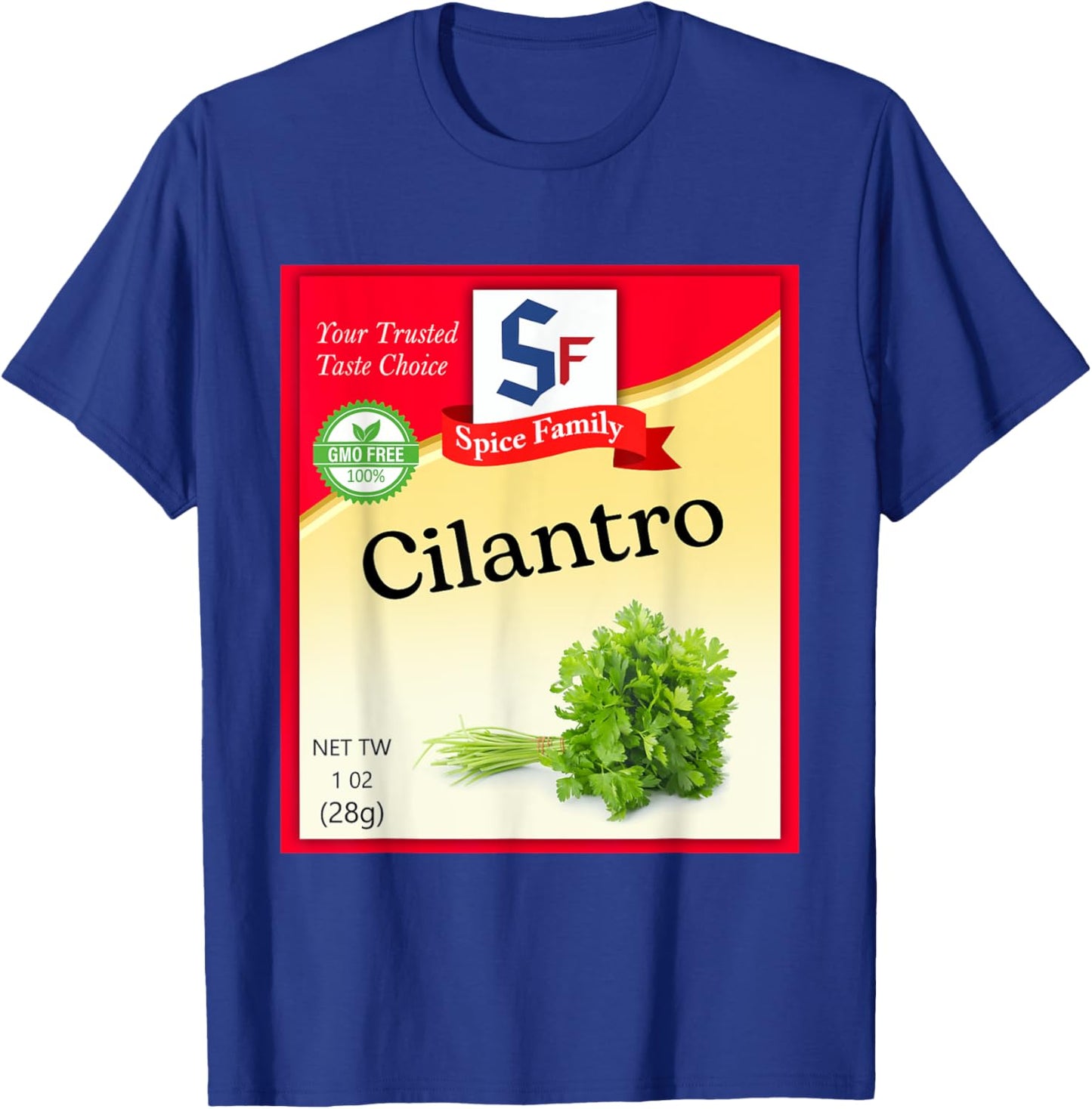 Cilantro Condiment Costume Holiday Spice Costumes T-Shirt - T-Shirt | Royal