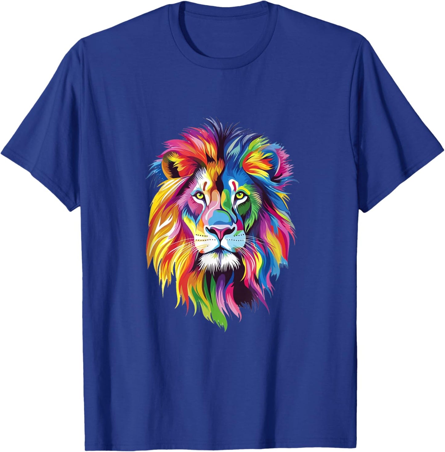 Vibrant Rainbow Lion Art for Bold Animal Lovers T-Shirt - T-Shirt | Royal