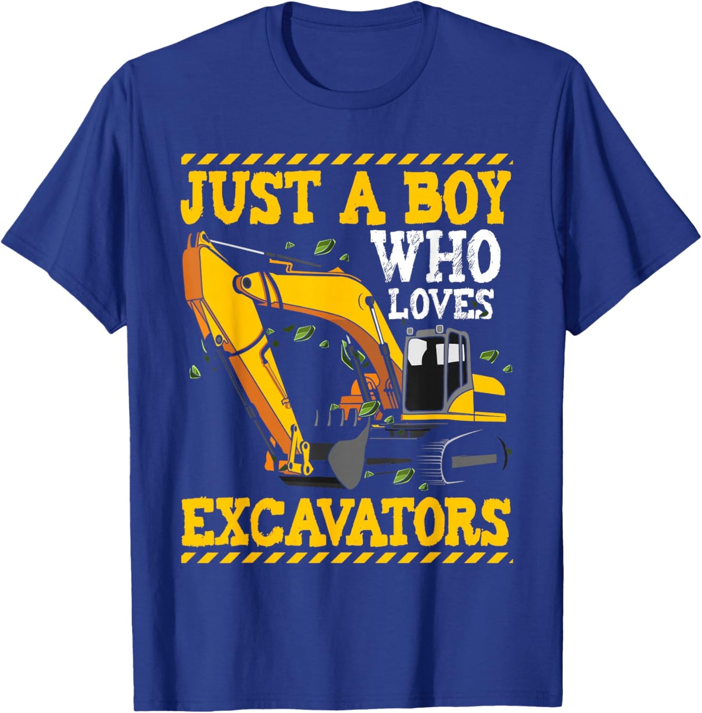 Just A Boy Who Loves Excavators Construction Toddler T-Shirt - T-Shirt | Royal