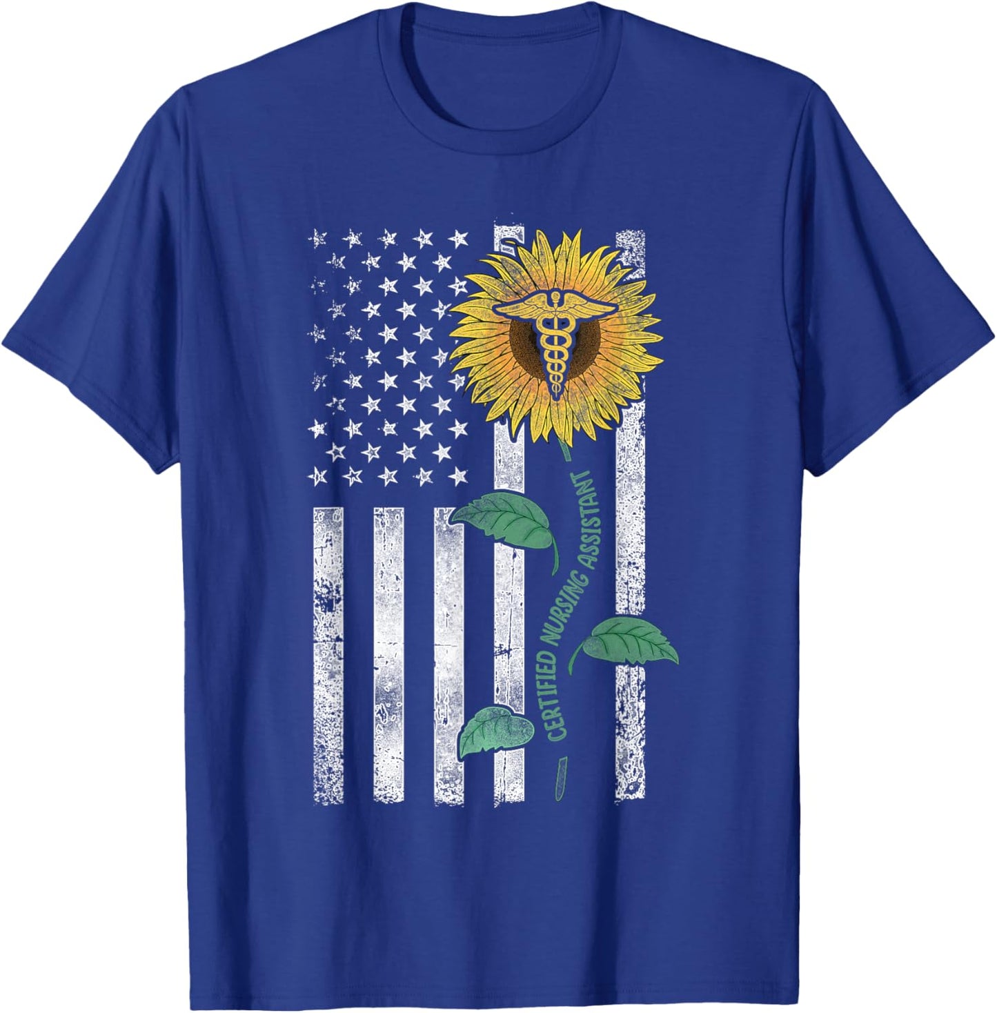 CNA Nurse Certified Nursing Assistant American Flag Women Kids Men T-Shirt - T-Shirt | Royal