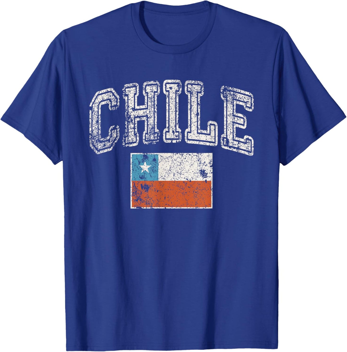 Vintage Retro Faded Chile Flag Chilean Pride T-Shirt - T-Shirt | Royal