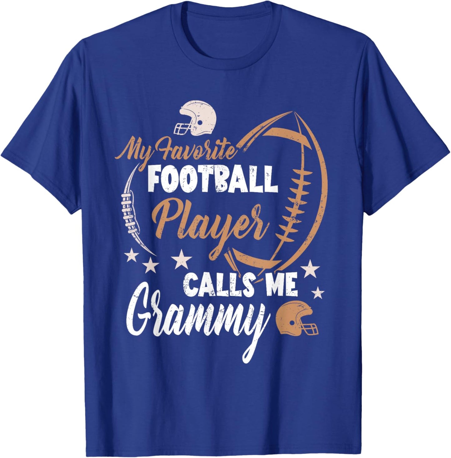 My Favorite Football Player Calls Me Grammy Family Matching T-Shirt - T-Shirt | Royal