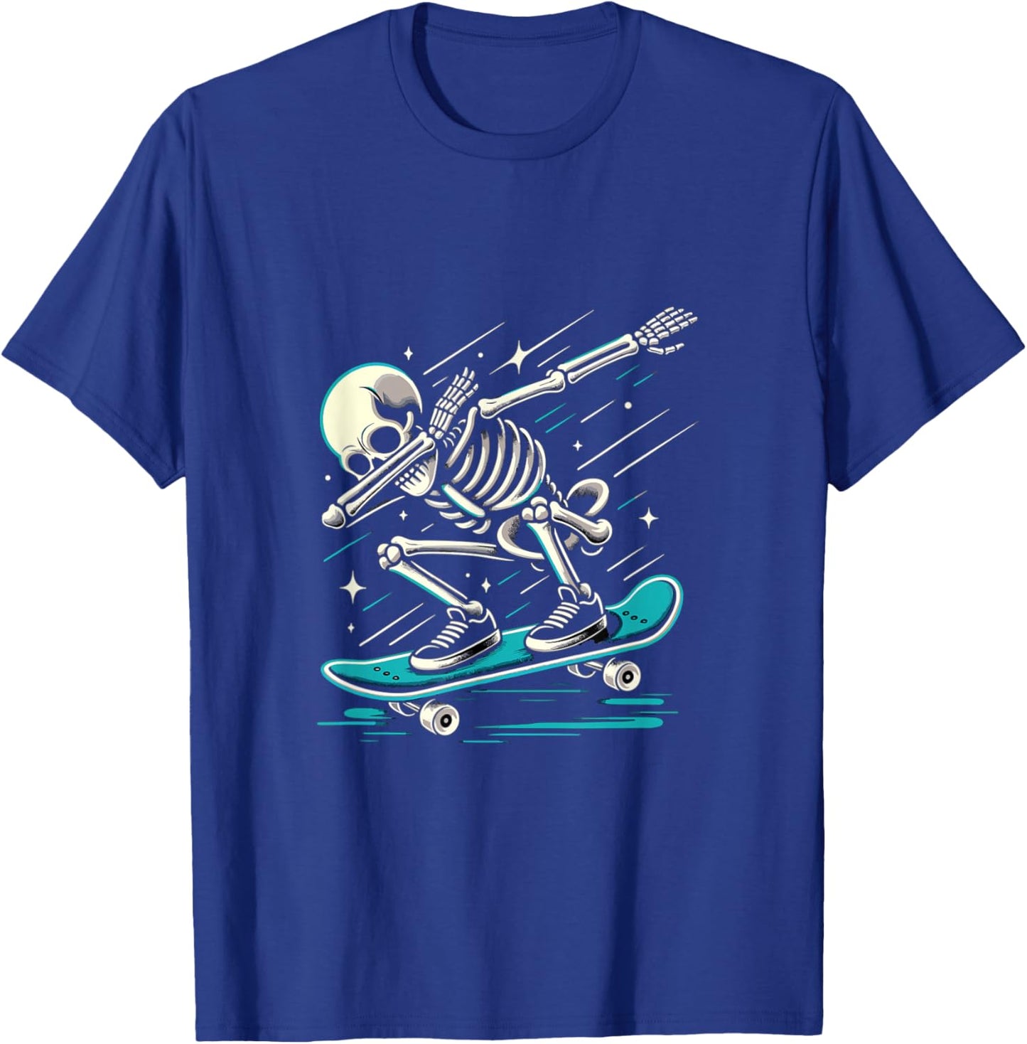 Dabbing Skeleton Skater skateboard lover T-Shirt - T-Shirt | Royal