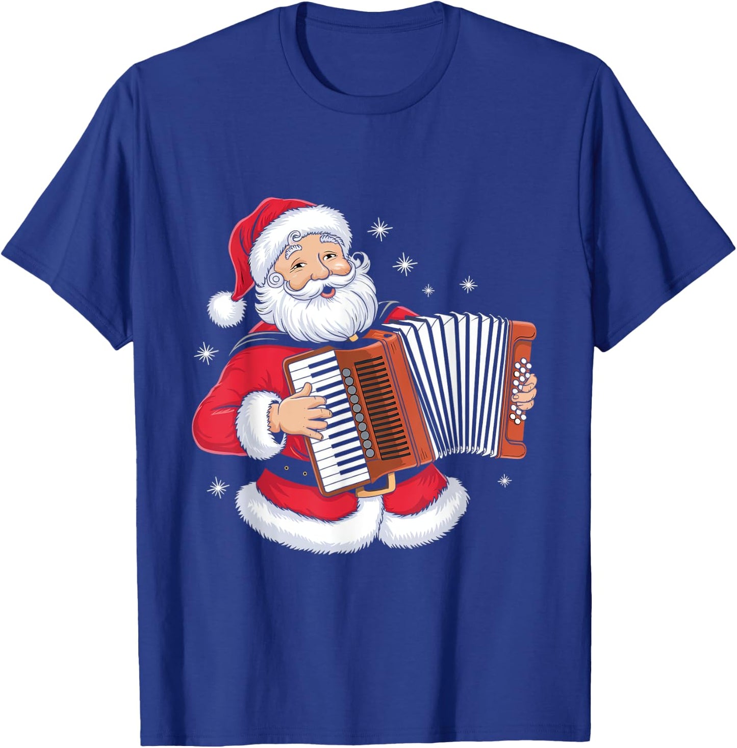 Santa Playing Accordion Xmas Christmas T-Shirt - T-Shirt | Royal