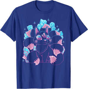 Kawaii Kitsune Nine Tailed Fox Japanese Mythical Creature T-Shirt - T-Shirt | Royal