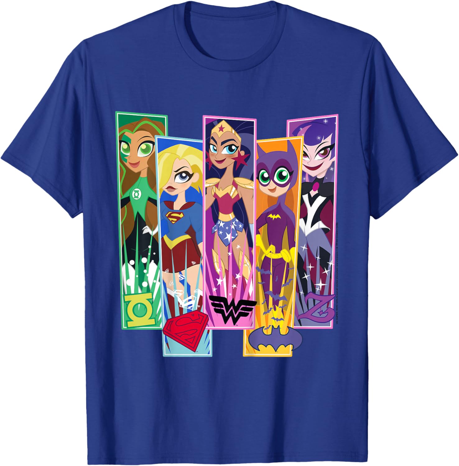 Kids DC Comics Super Hero Girls Character Panels T-Shirt - T-Shirt | Royal