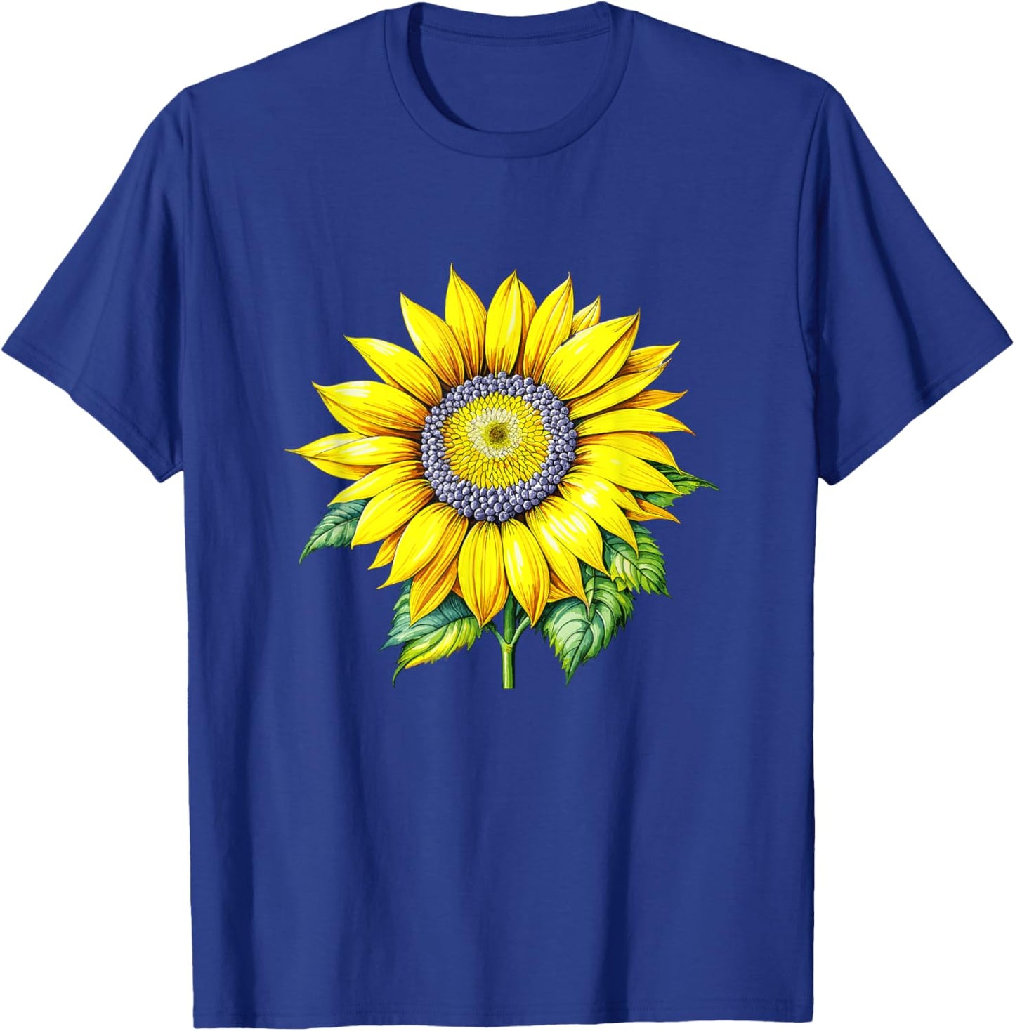 Sunflower, Yellow Cute Sunflowers Graphic and Men T-Shirt - T-Shirt | Royal